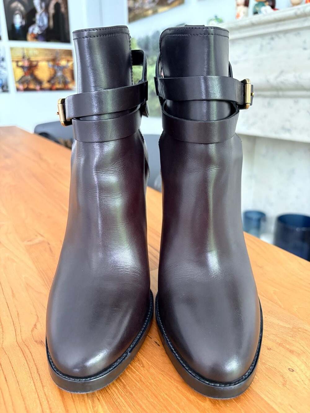 Ralph Lauren Purple Label Leather Ankle Boots Stiletto Ladies Size 9.5B